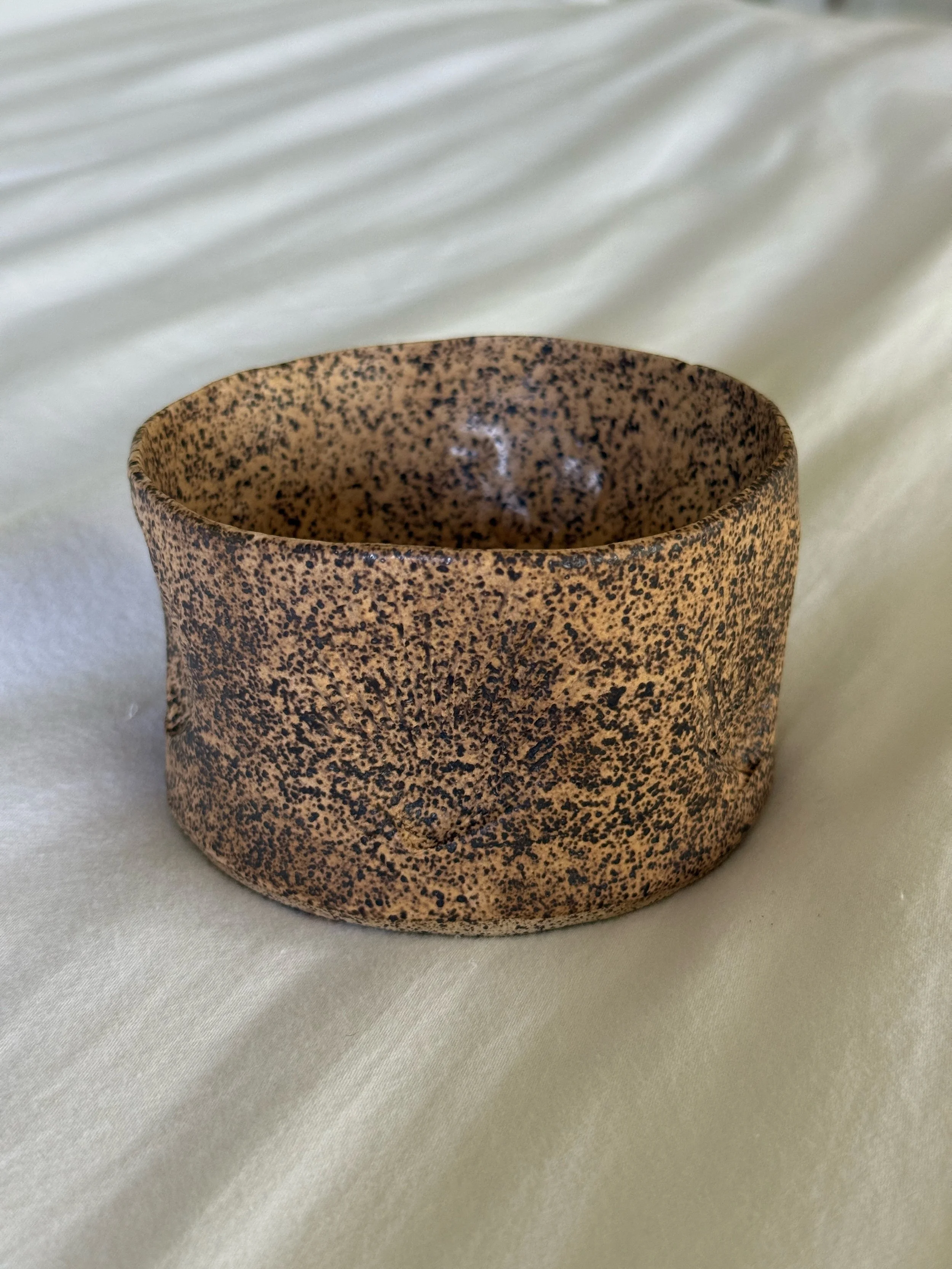 Organic Shaped Beige Splatter Mug