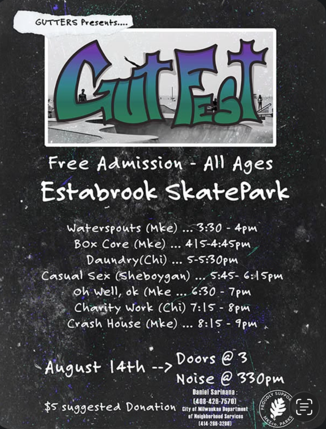 GutFest @ Estabrook Skate Park