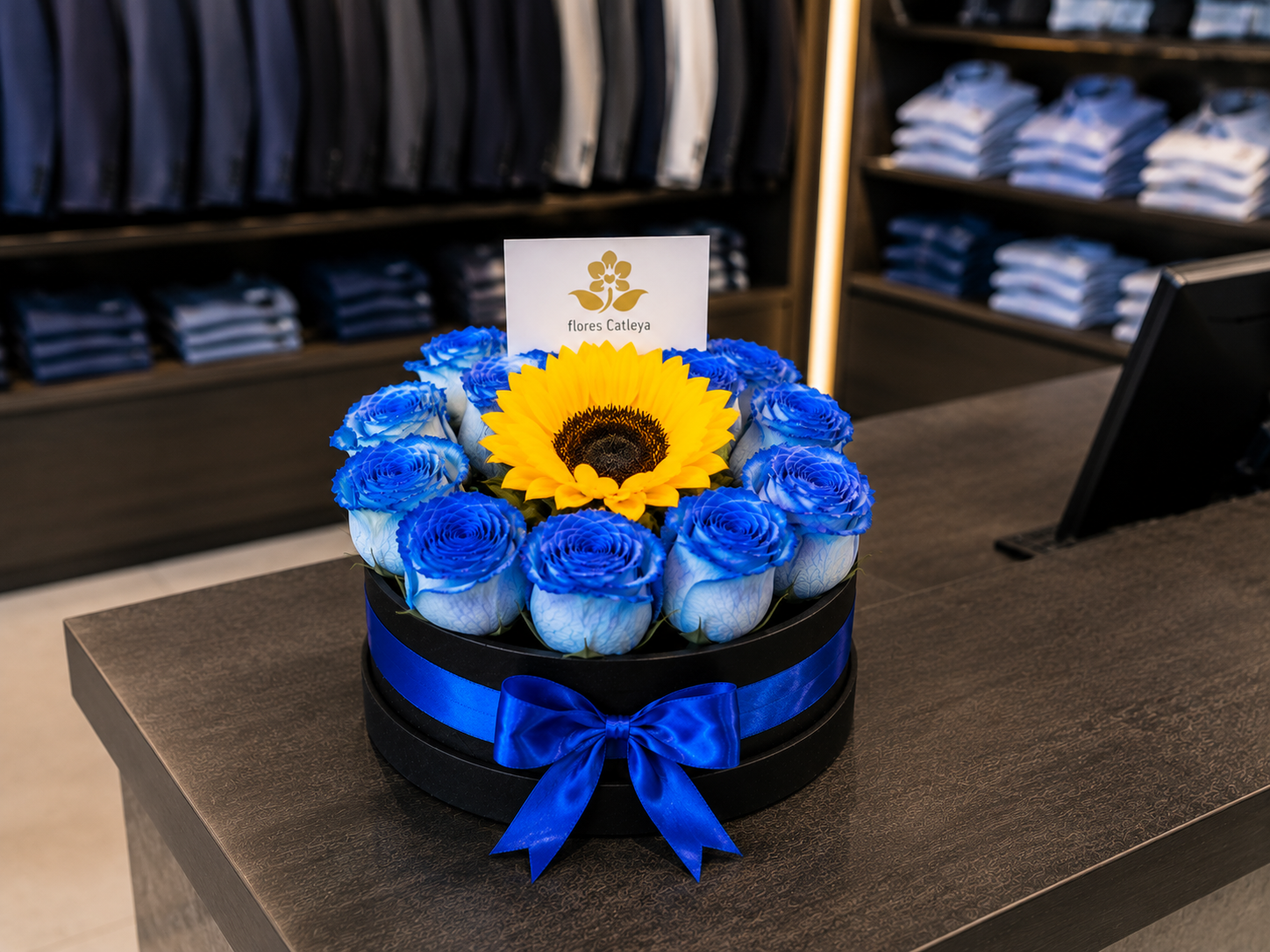 Caja "Distinción Azul": Rosas y Girasol