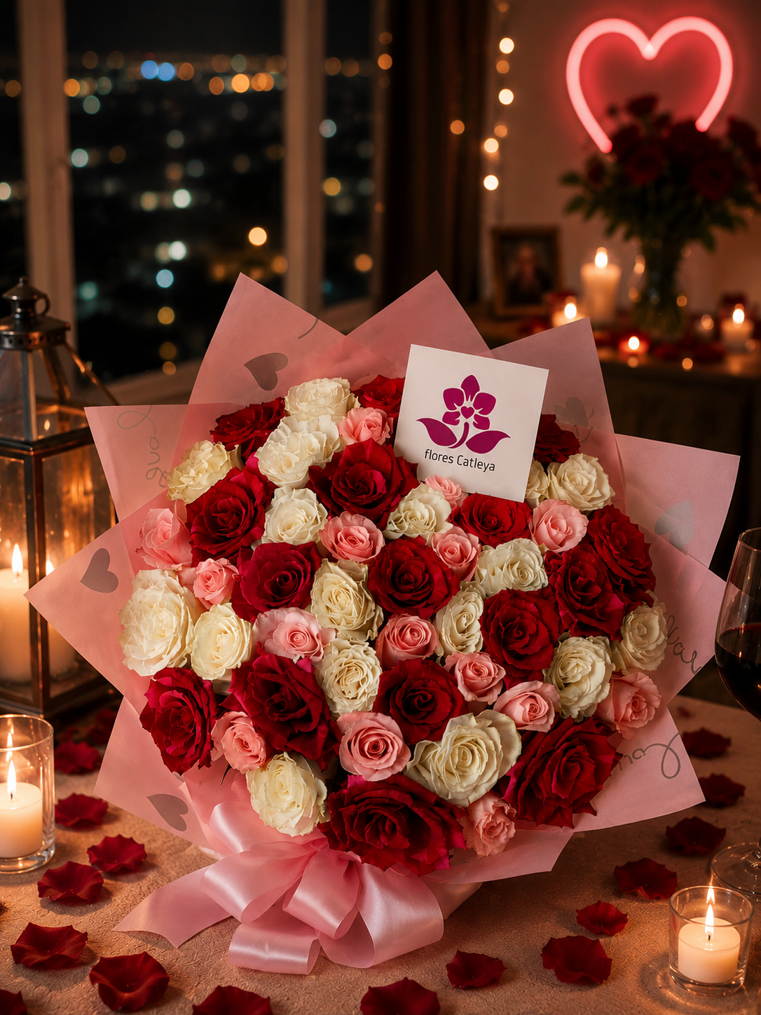 Ramo Buchón "Dulce Romance": Mix de Rosas Premium