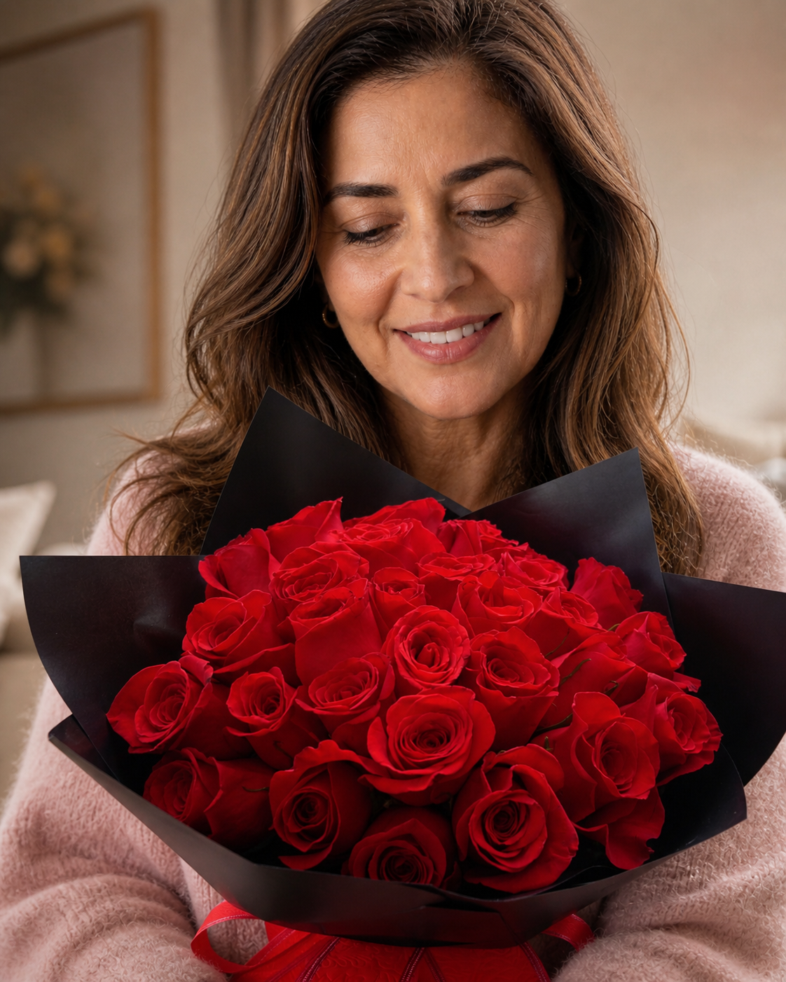 Ramo "Misterios Carmesí": Rosas Rojas Premium
