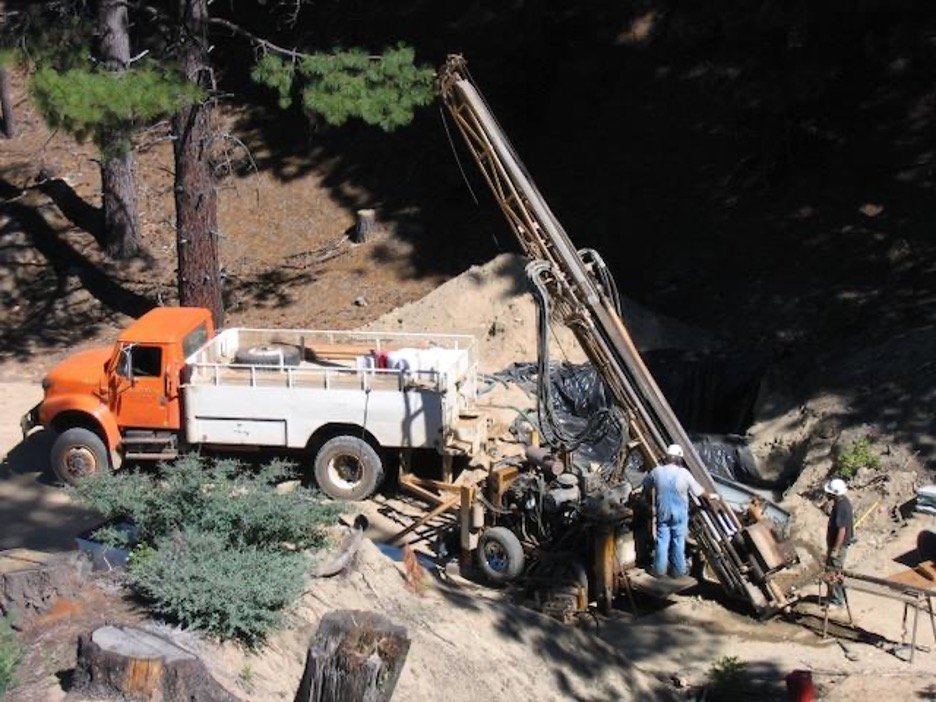 Drilling at the outcrop, Engels Mine, 2007