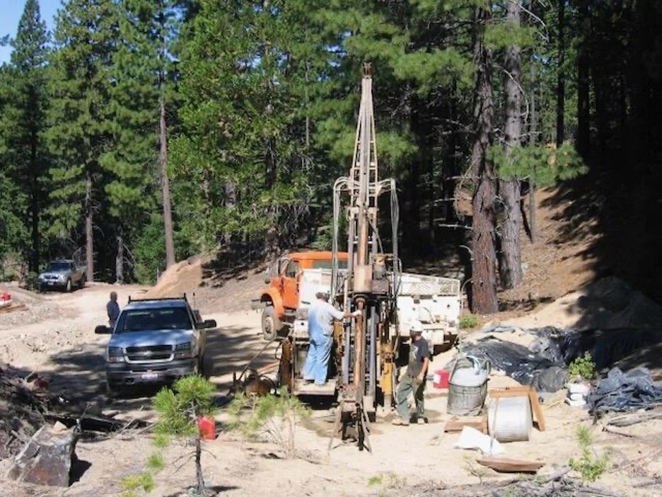 Drilling at the outcrop, Engels Mine, 2007