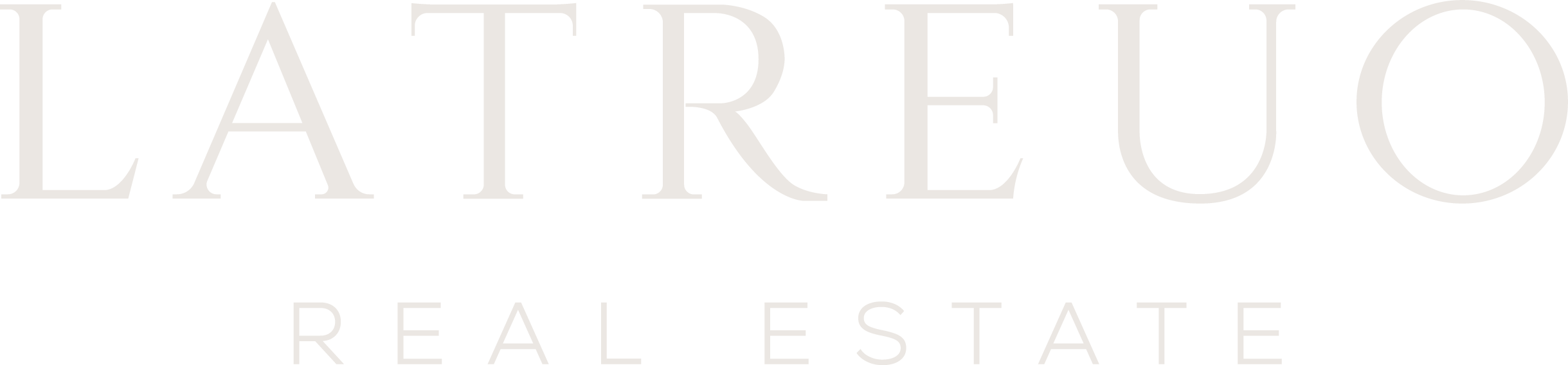 The logo of Latreuo Real Estate in black and gray colors.