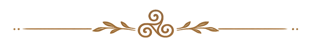 Part of a decorative wooden sign with swirling patterns, illuminated by blue lights in the background.