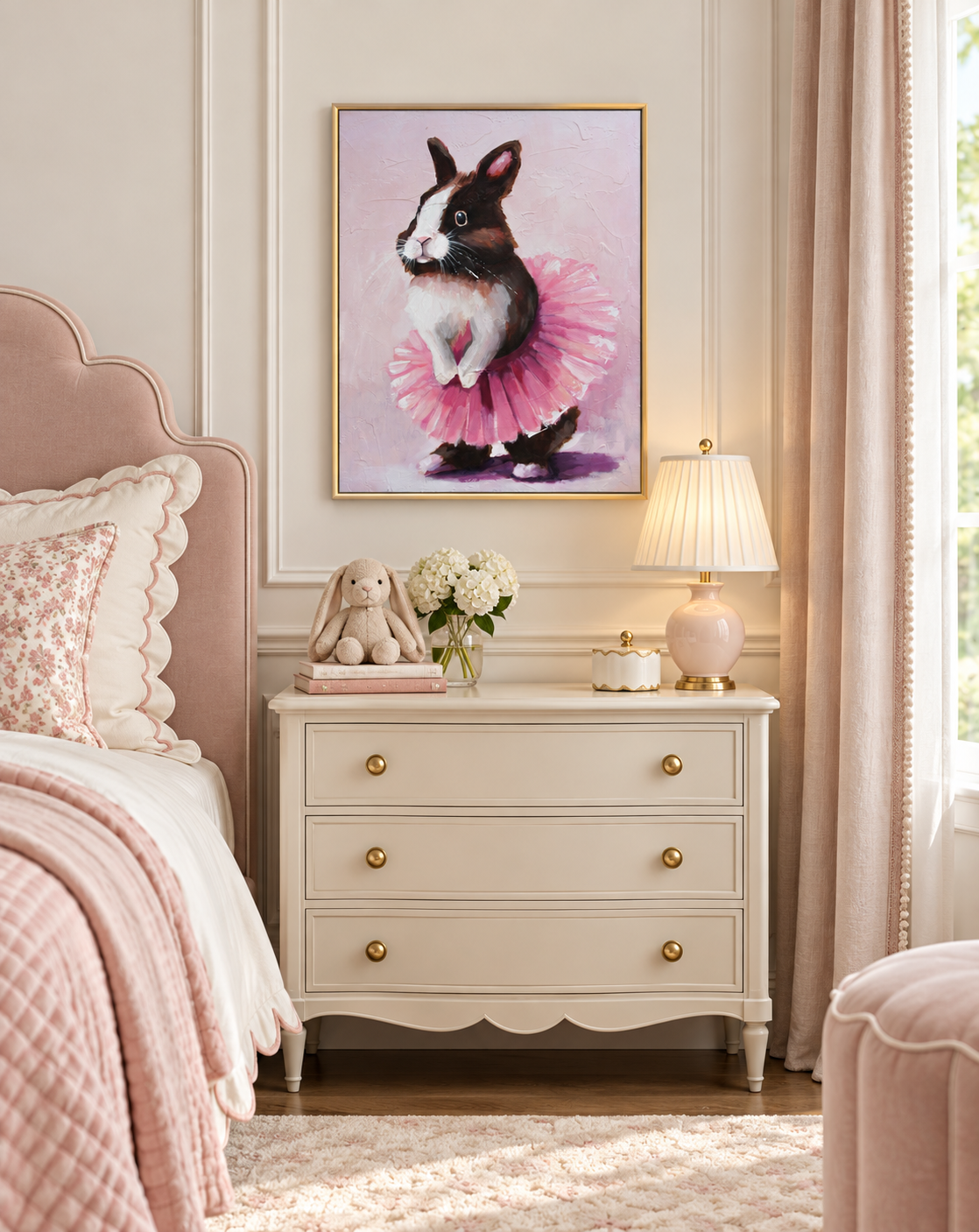 Rabbit Tutu Painting in Blush Bedroom.png