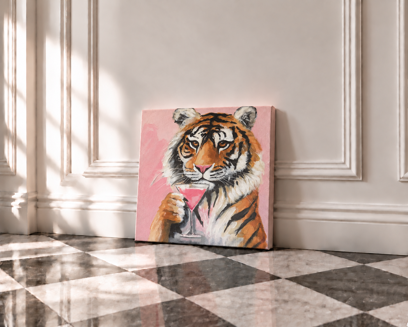 Pink Martini Tiger in Elegant Interior.png