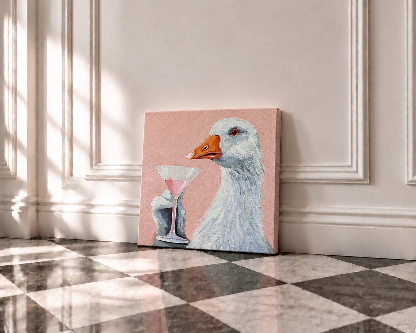 White Duck Martini Canvas in Elegant Gallery.png