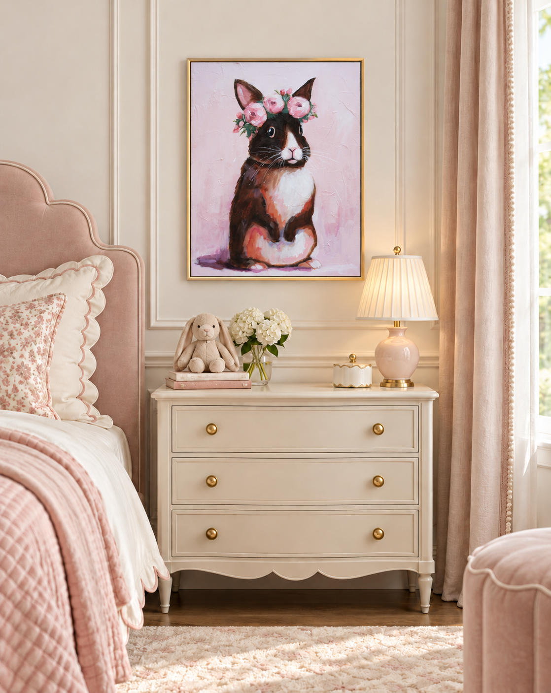 Flower-Crowned Rabbit in Blush Bedroom.png