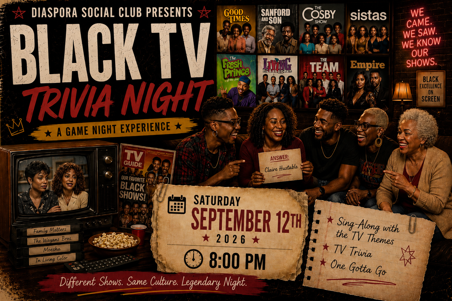 Black TV Trivia Game Night