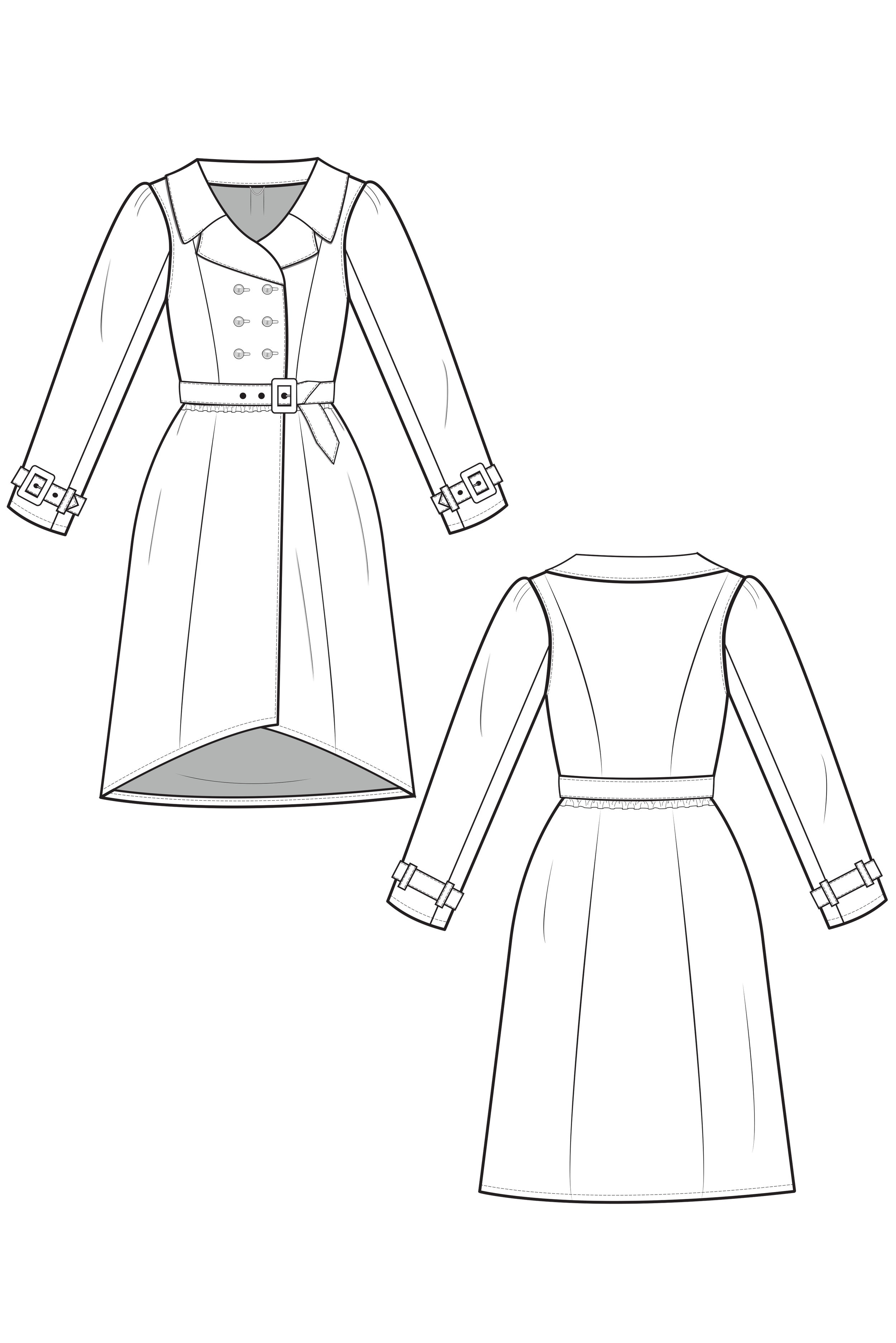 Rain Jacket Technical Flat
