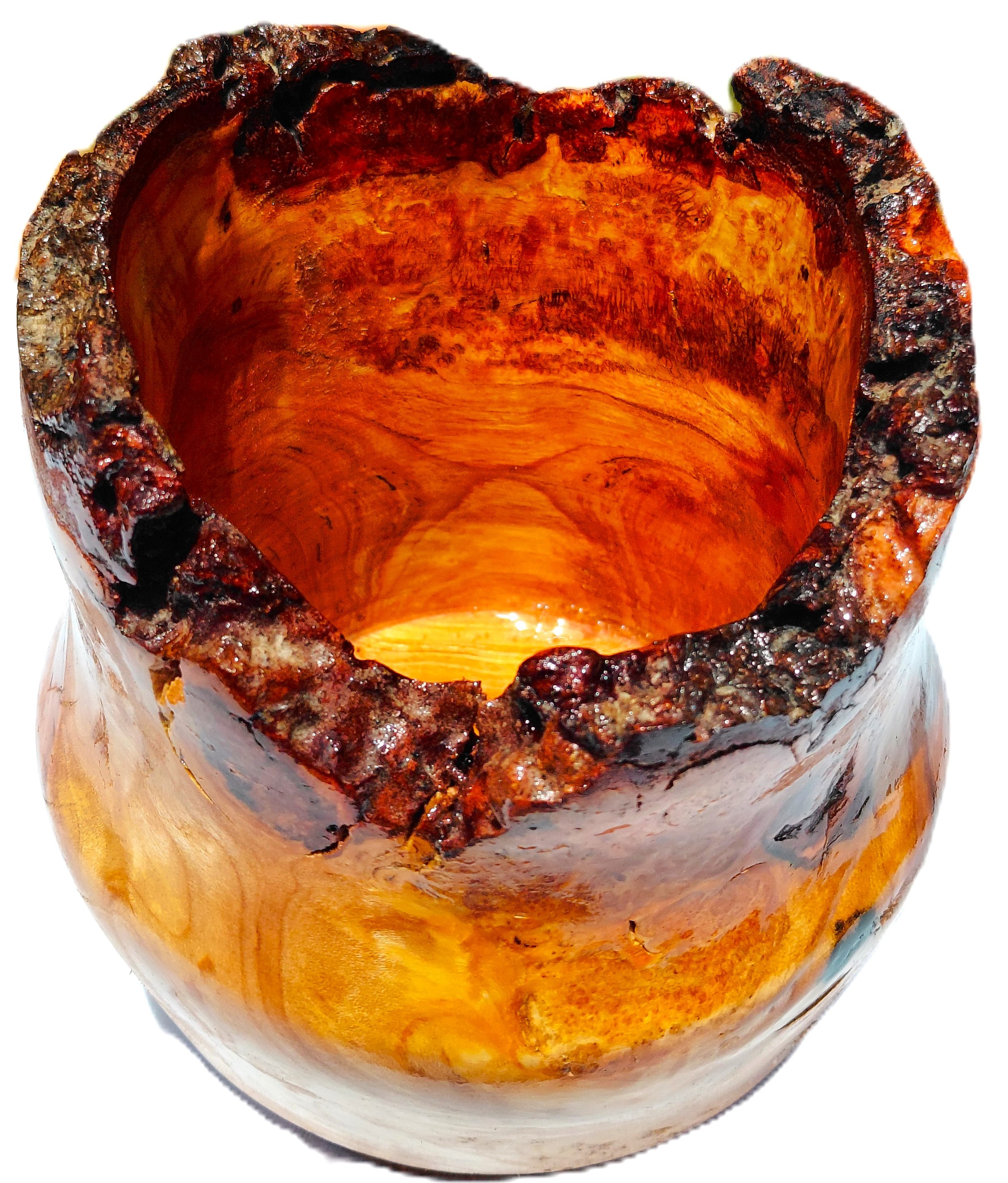 CHERRY BURL WINE BOTTLE  VESSEL