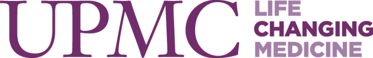 UPMC logo with purple text, emphasizing 'LIFE CHANGING MEDICINE' slogan