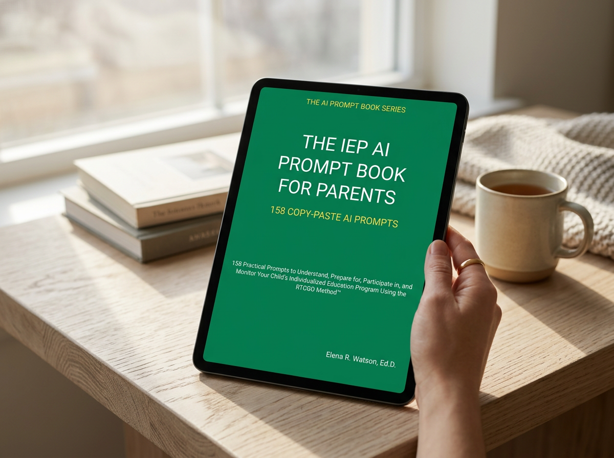 THE IEP AI PROMPT BOOK FOR PARENTS  158 COPY-PASTE AI PROMPTS (Digital ePUB)