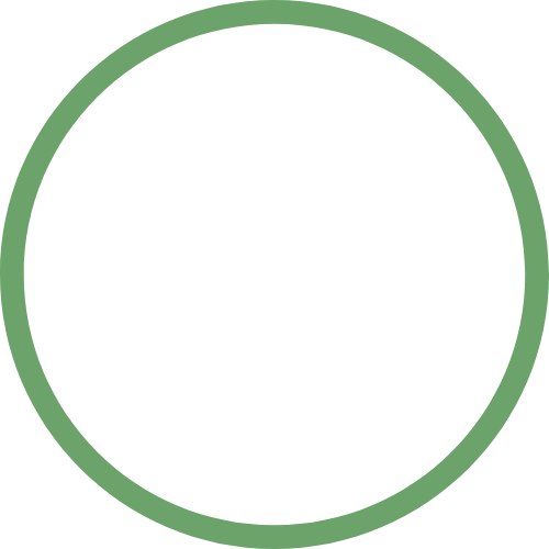 Outline icon of a hospital building with a cross symbol at the top and a heartbeat line at the bottom, surrounded by a green circular border.