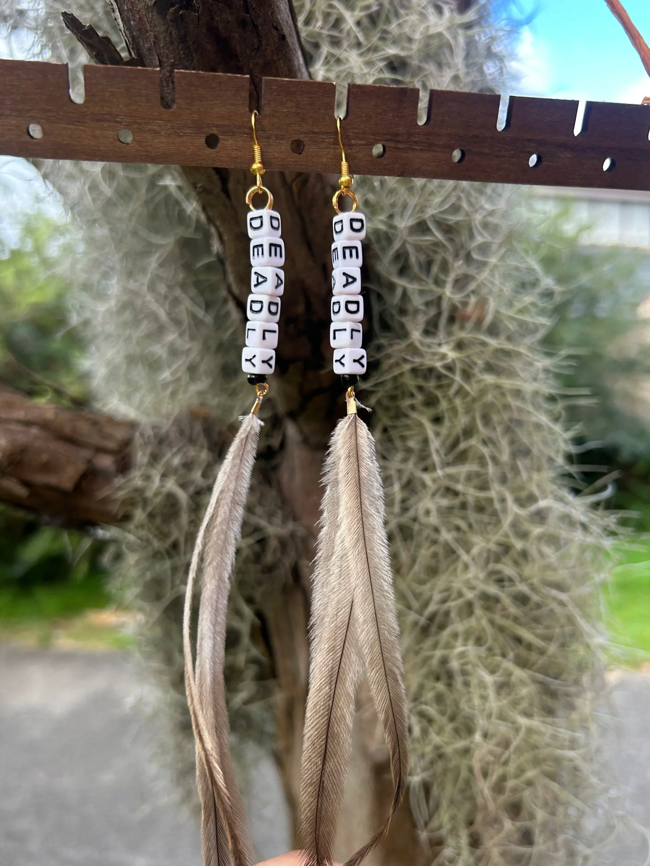 Deadly X Emu Feather Earrings