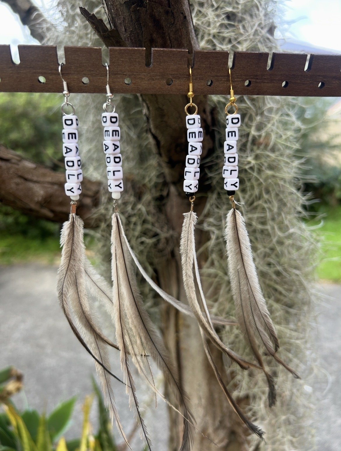 Deadly X Emu Feather Earrings