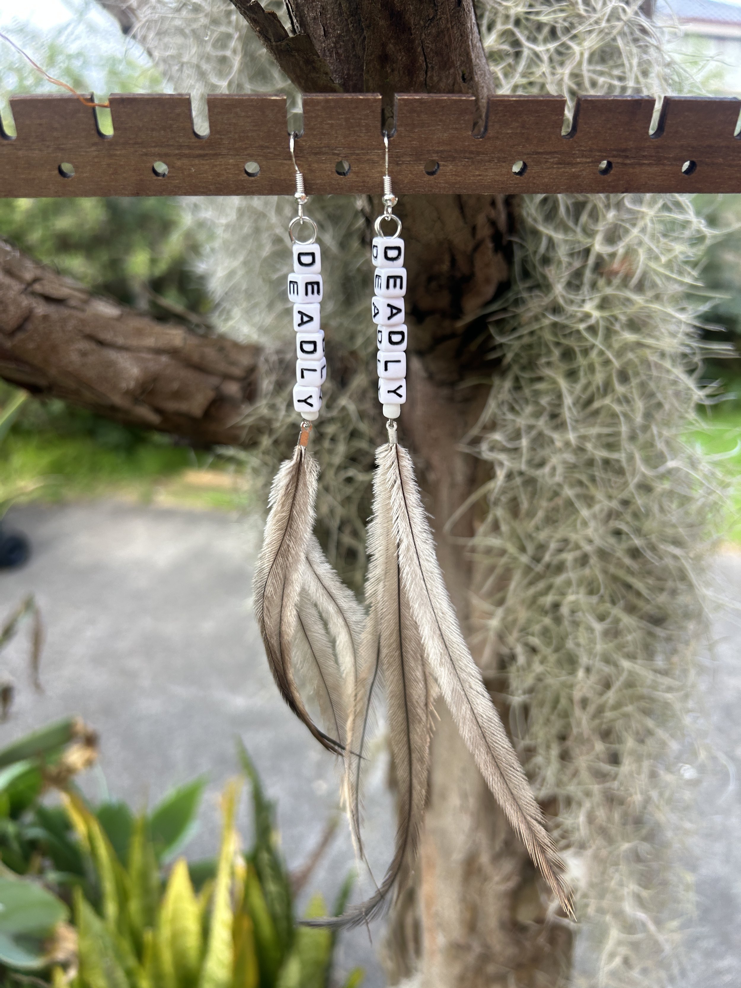 Deadly X Emu Feather Earrings