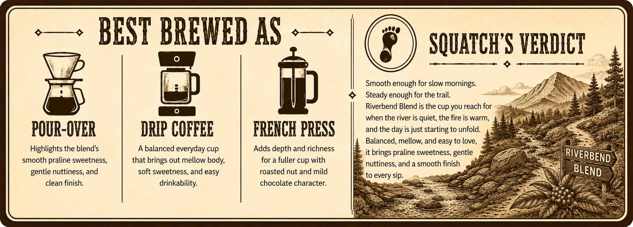 Riverbend Blend Best Brewed and Squatch's Verdict
