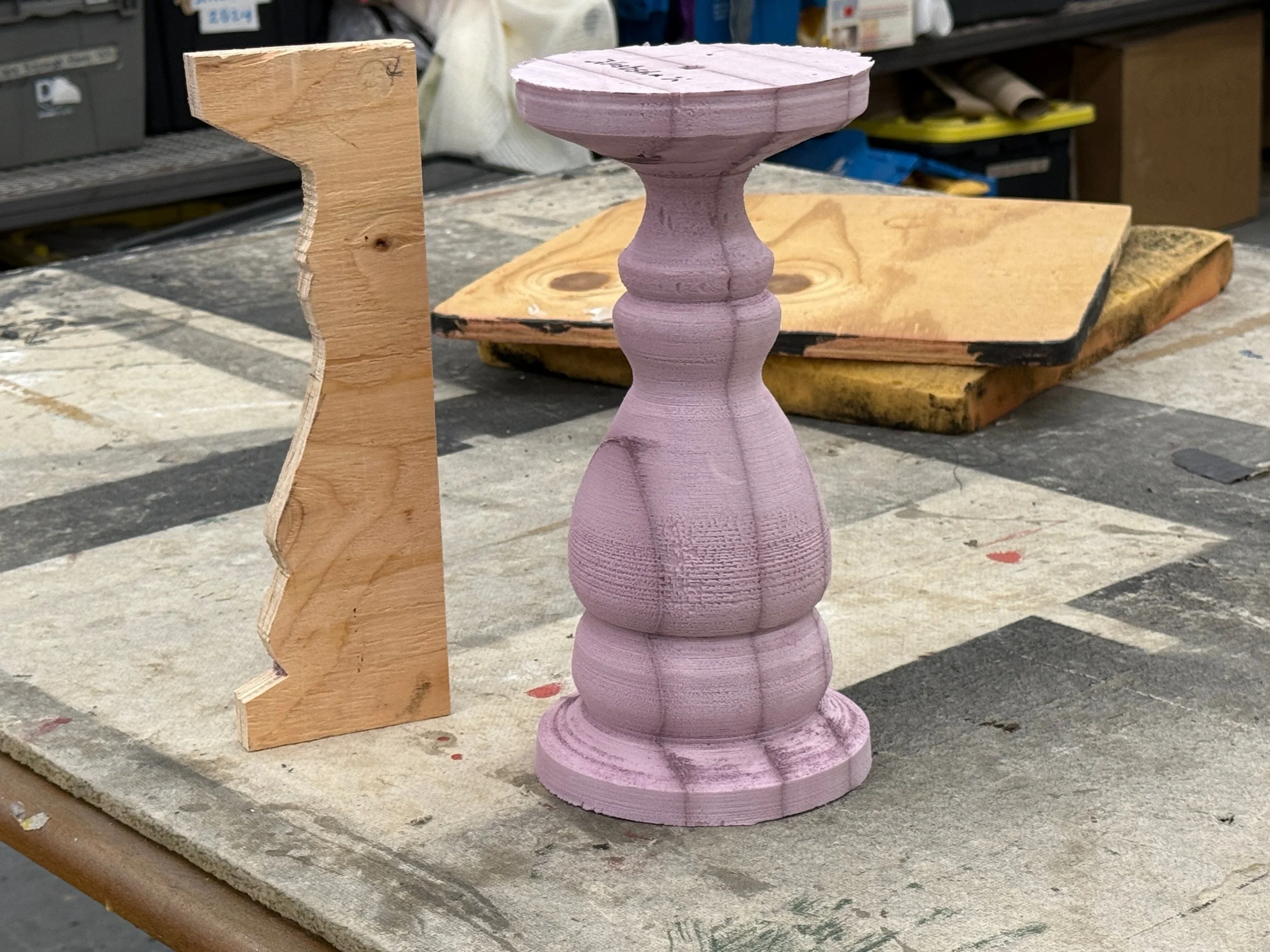 candlestick: sanded/carved foam