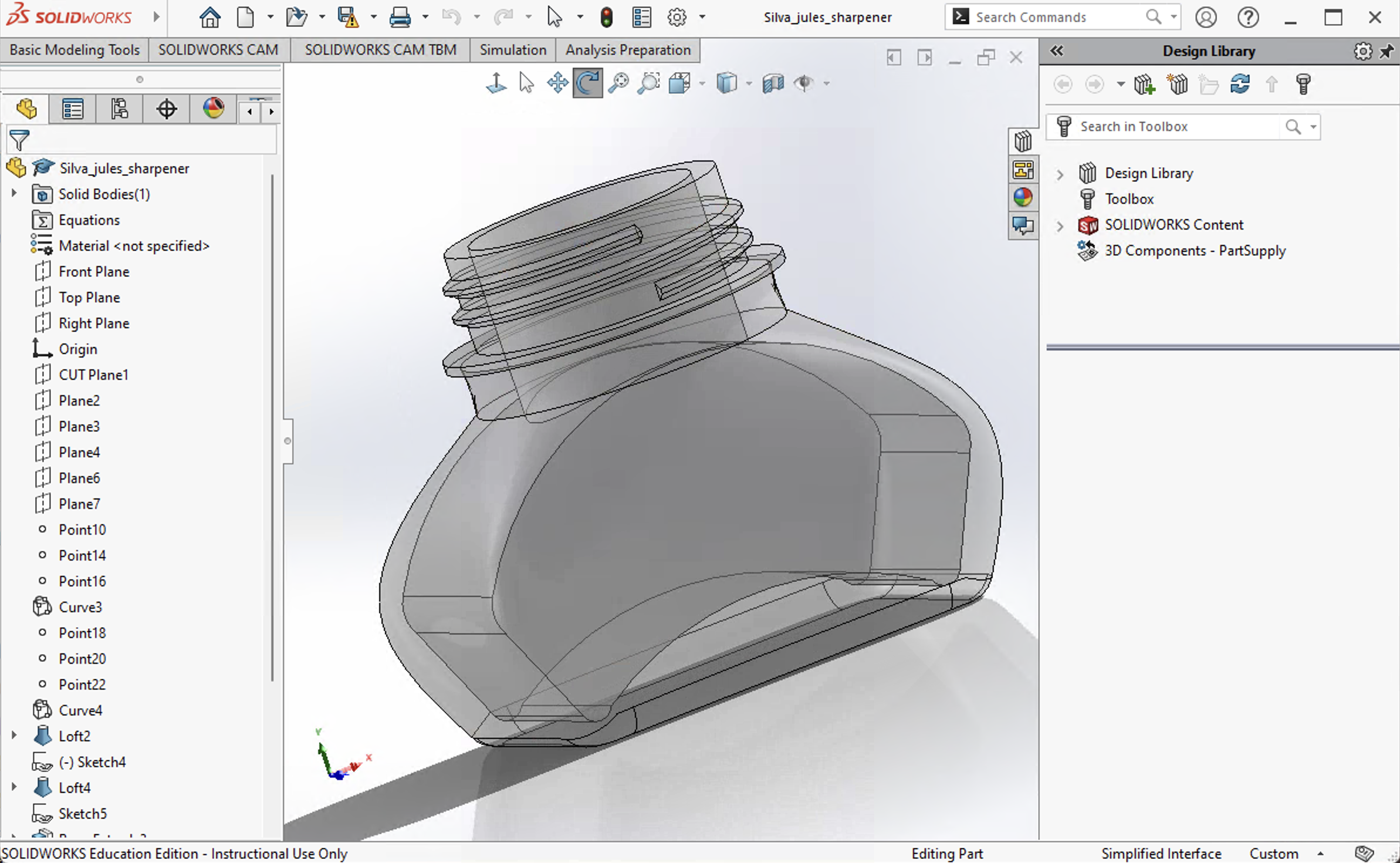 cad model of a pencil sharpener