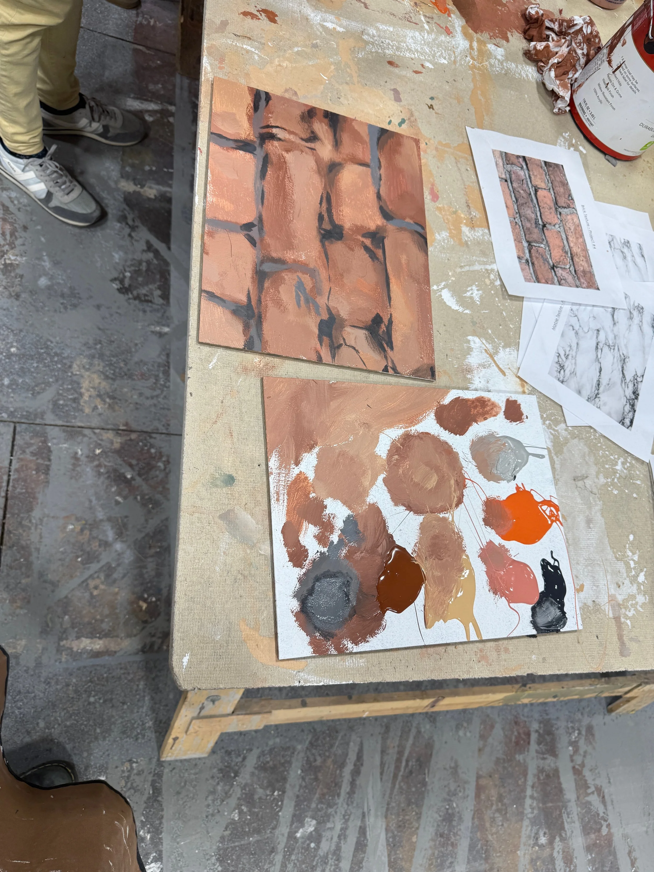 painted textures: brick process