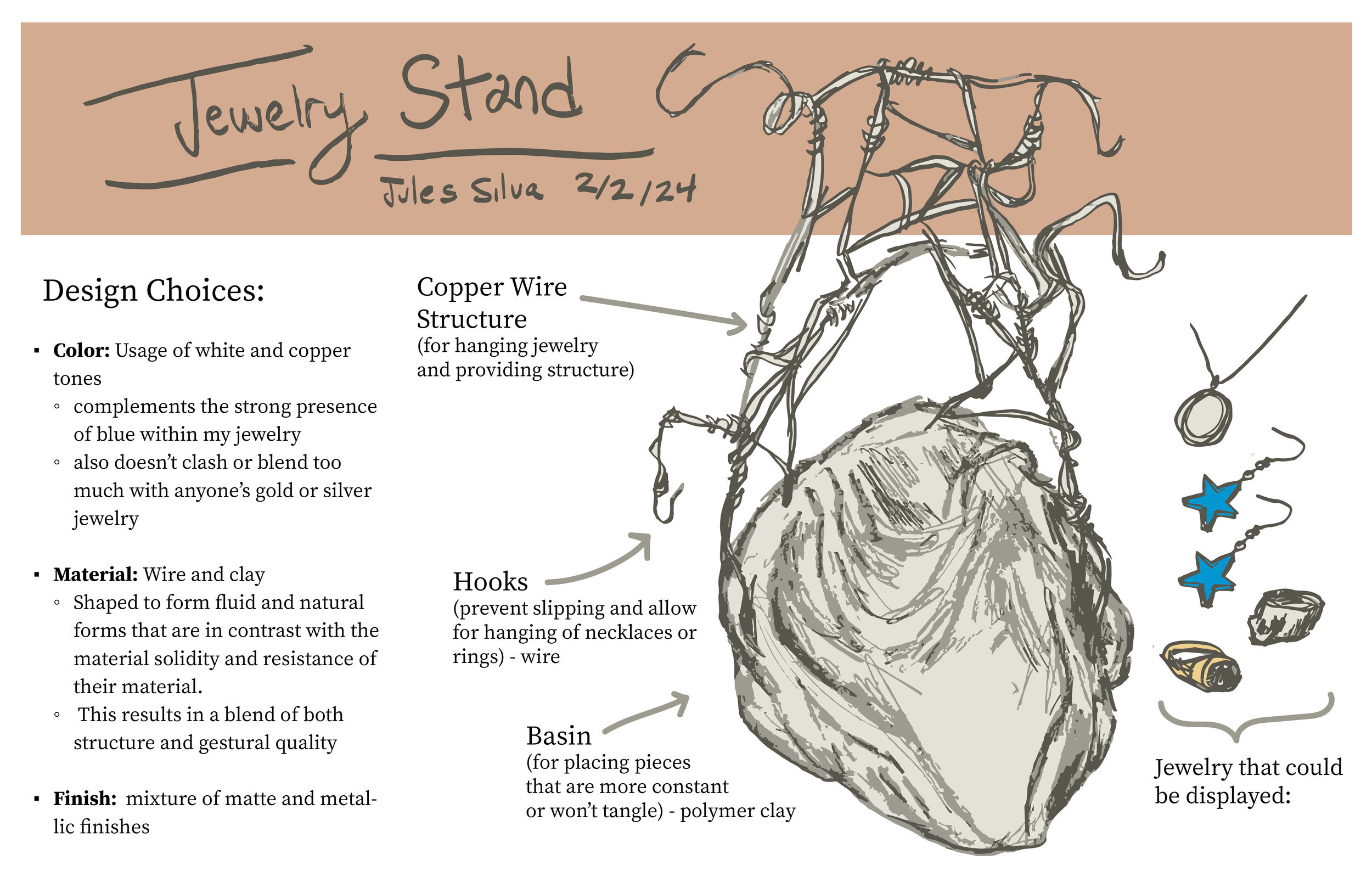 jewelry stand: drawing