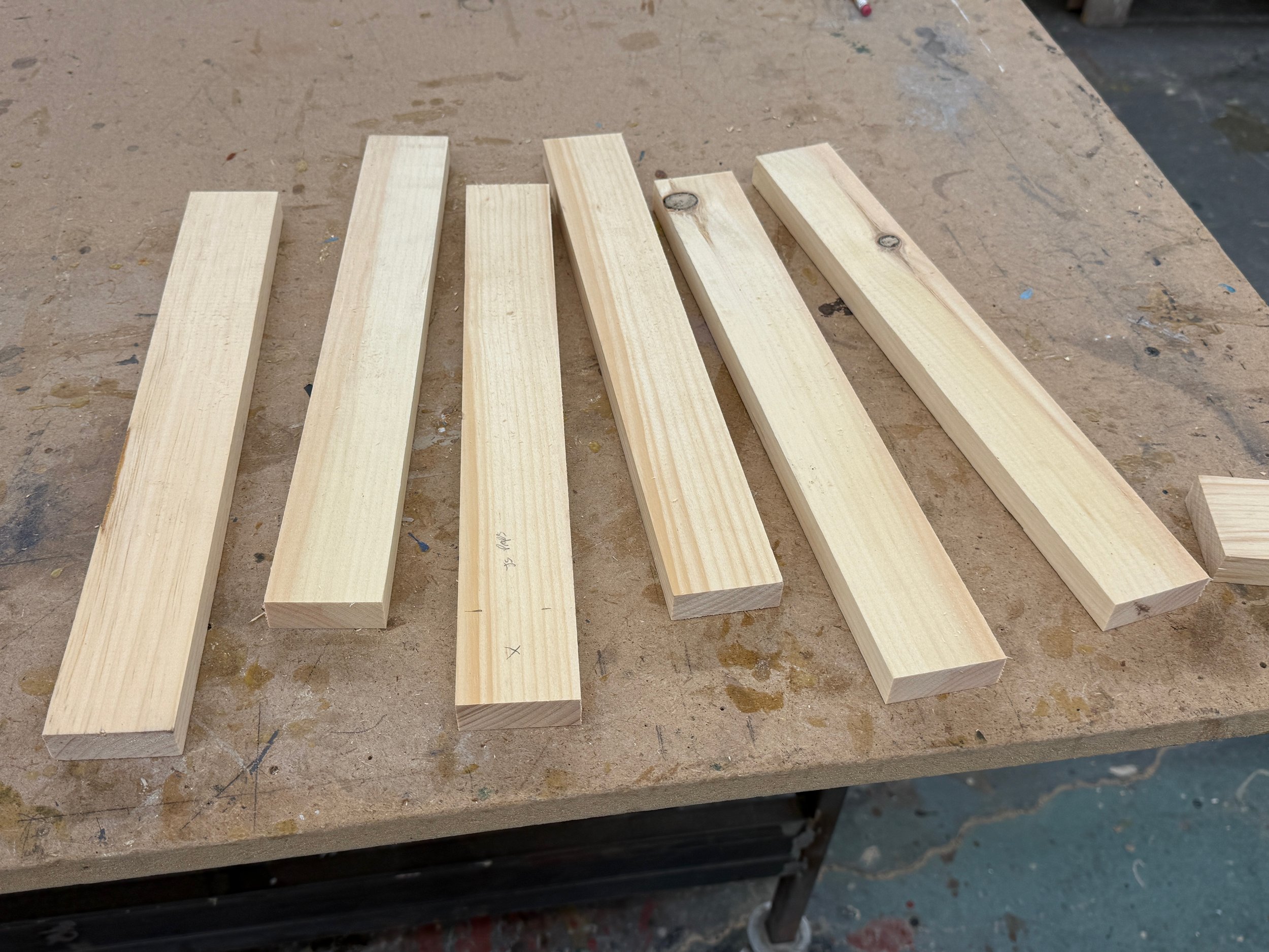 plank: cut pieces