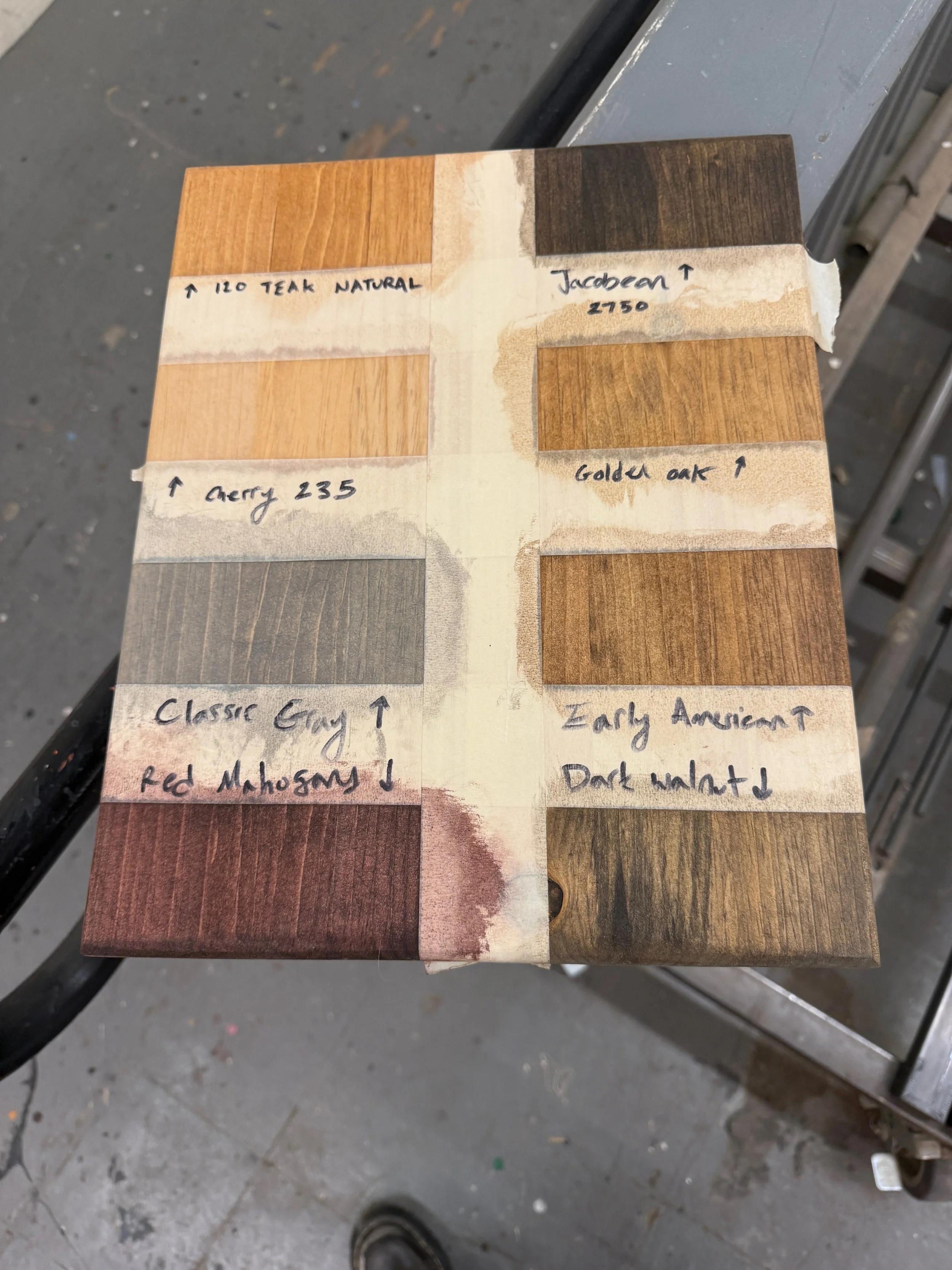 plank: stain swatches