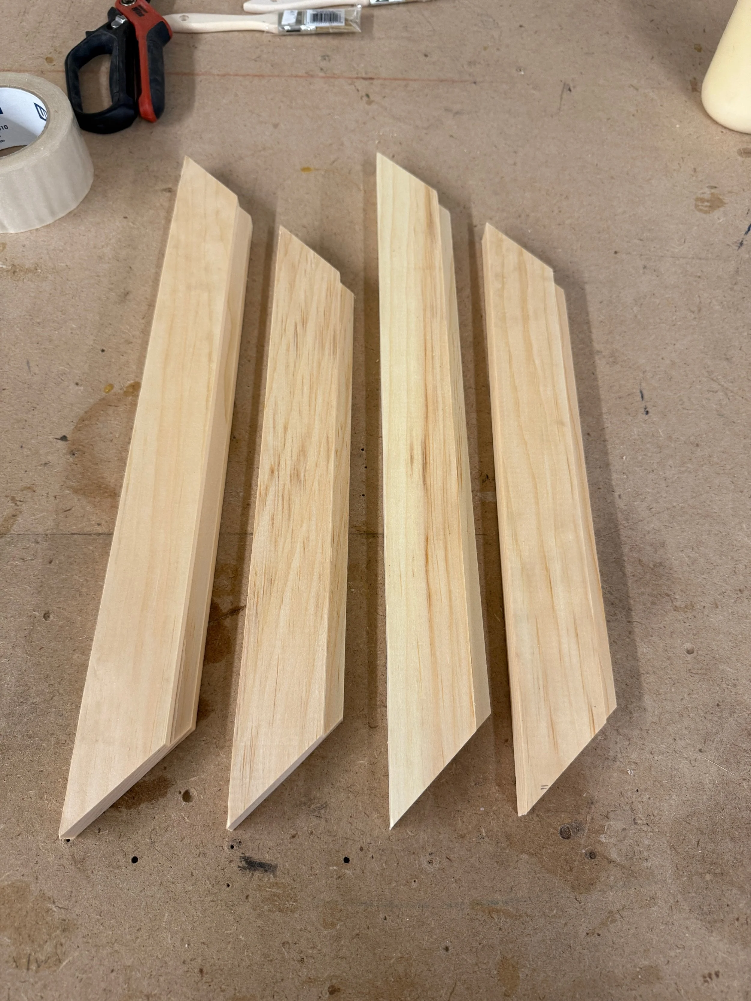 frame: planks after miter and table saw