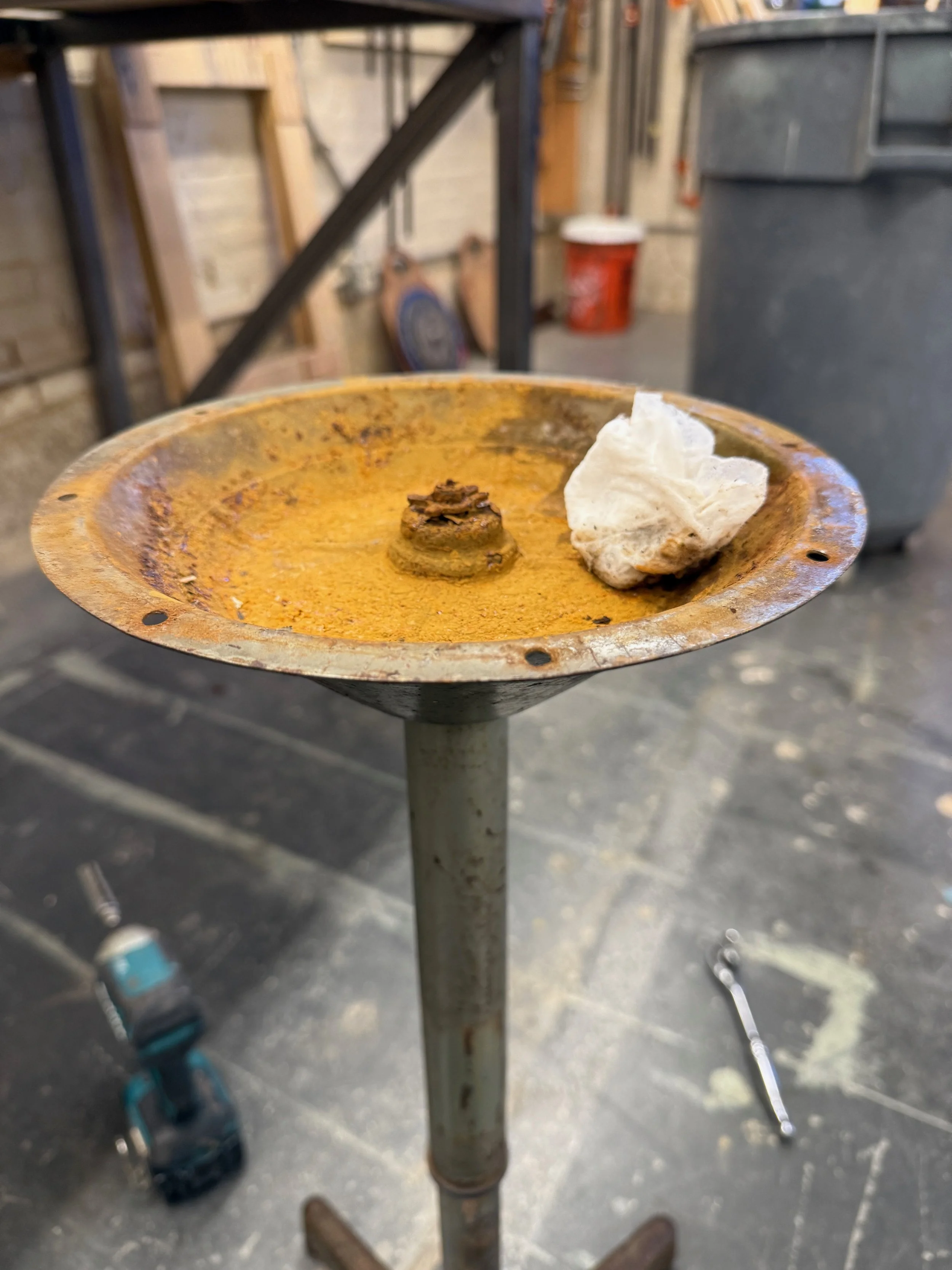 refurbishment project: cleaning out rust with wd40 and steel wool (before)