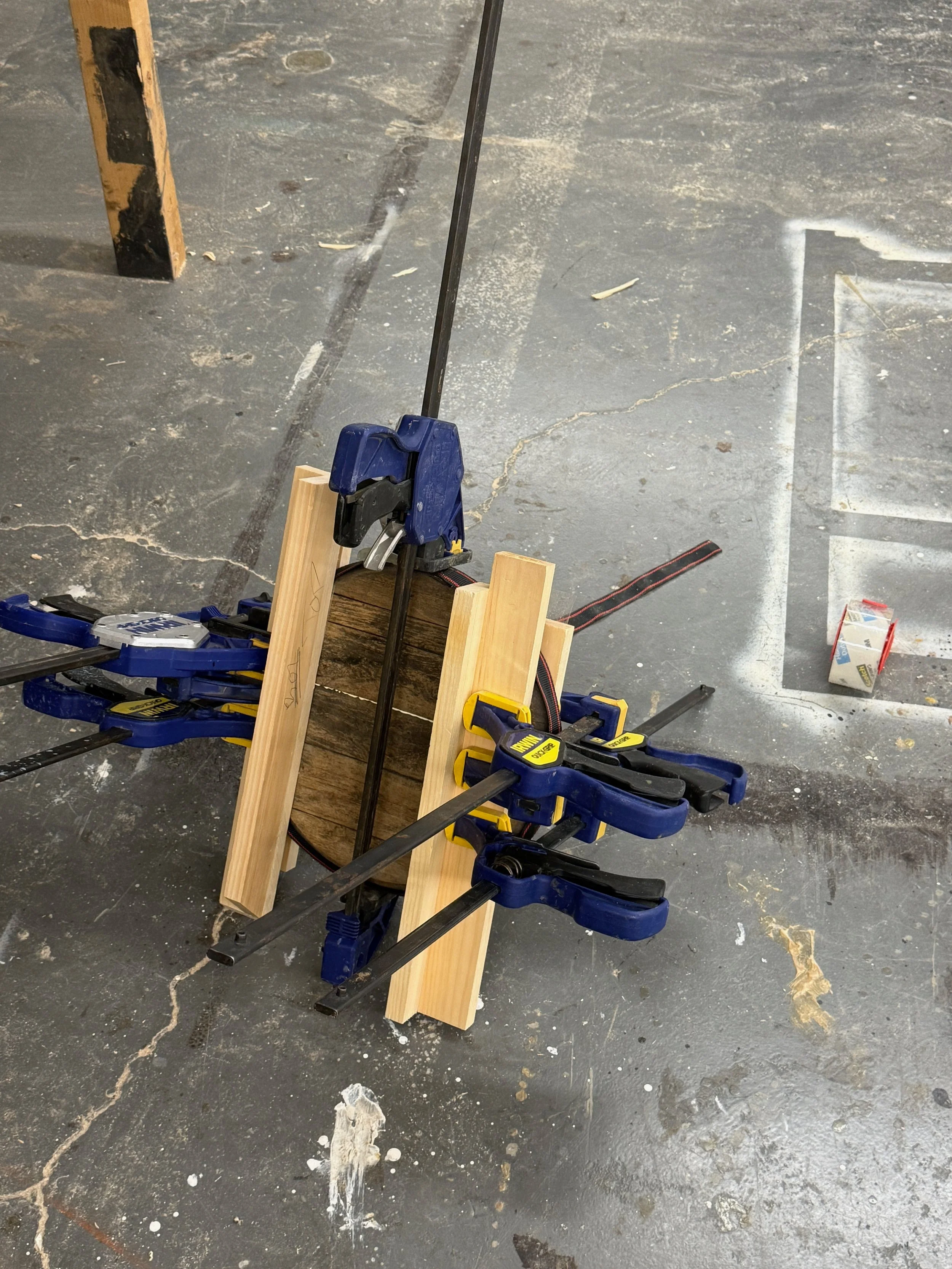 refurbishment project: seat glue setup