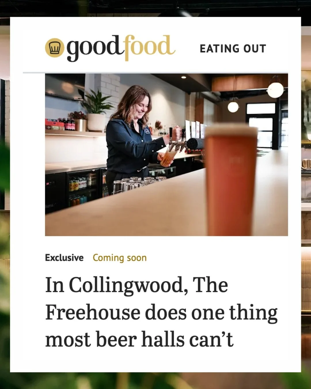 Huge news! So exciting seeing the The Freehouse featured in the Good Food Australia! 

From day one, our mission has been simple: create an all-inclusive space where everyone has a seat at our table and everyone feels taken care of. We couldn&rsquo;t