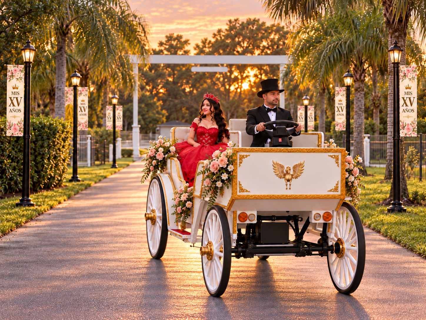 Golden-Hour Quinceañera Carriage Procession.png