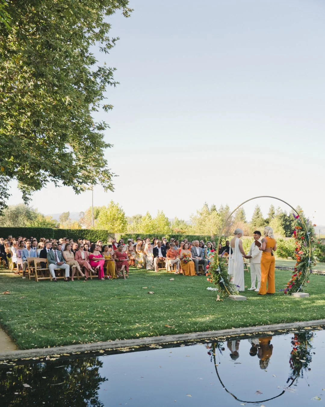 A celebration in full color 🌈 Cassity &amp; Christina&rsquo;s day was vibrant, joyful and a beautiful reflection of their love story. ⁠
⁠
Coordinator: @eventsbygs⁠
Venue: @cornerstonesonoma⁠
Rental: @brighteventrentals⁠
Photographer: @myonelove⁠
DJ: