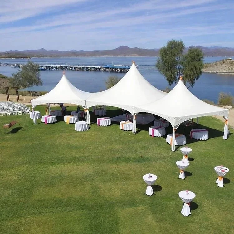 Upscale tent arrangement by the water