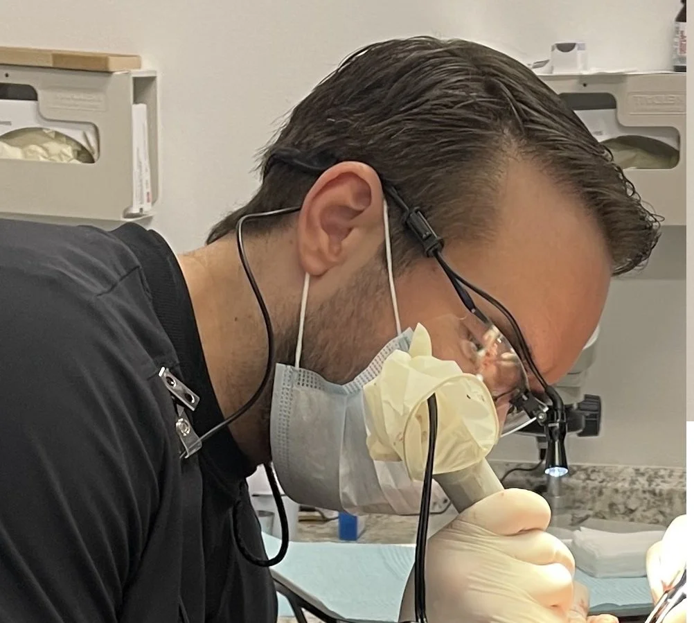 Dr Joshua Hays performing a hair transplant in Austin
