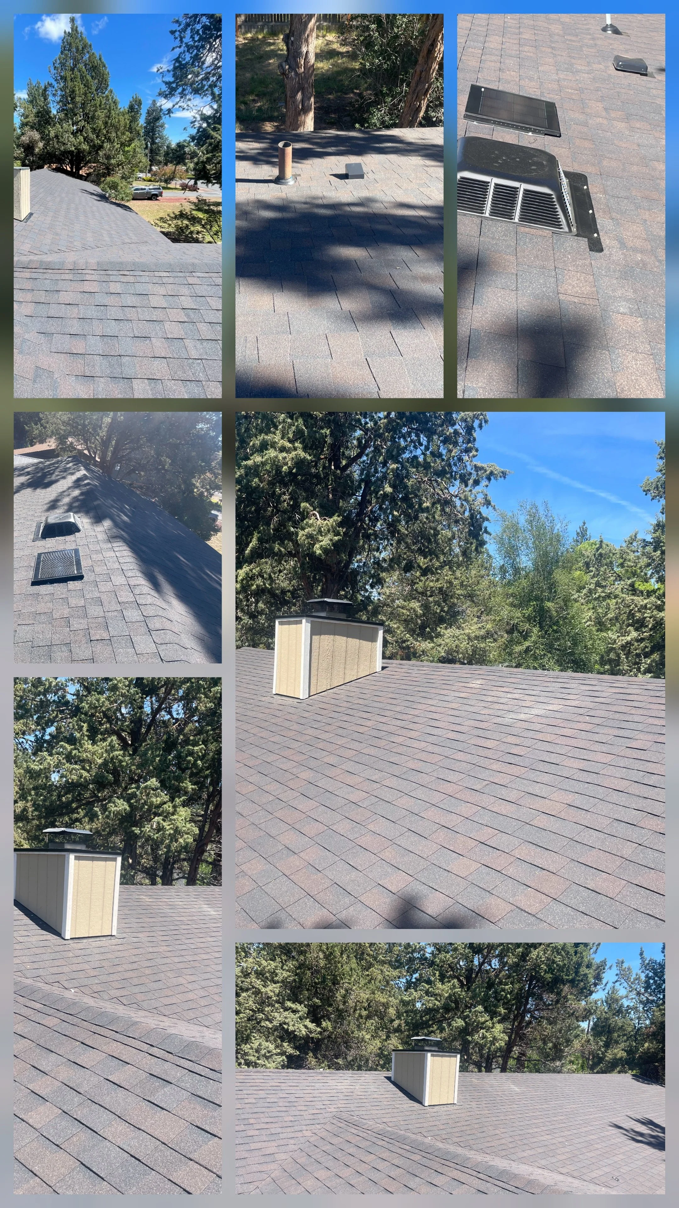 Residential asphalt shingle roof replacement completed. Professional roofing installation built to protect Central Oregon homes with quality craftsmanship and durable materials.