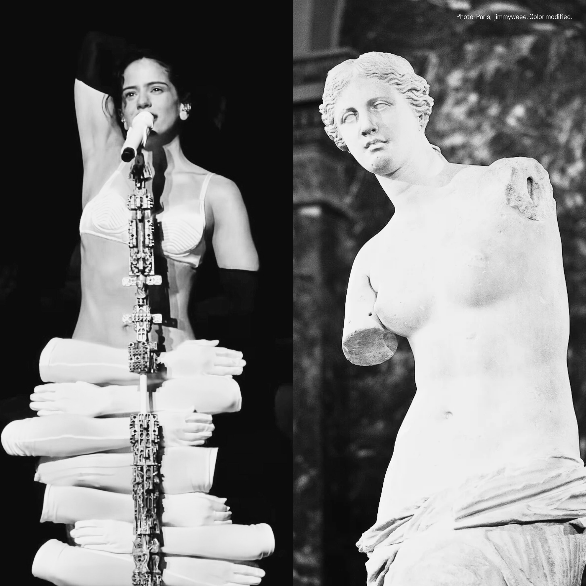 Rosalía becomes Venus de Milo.