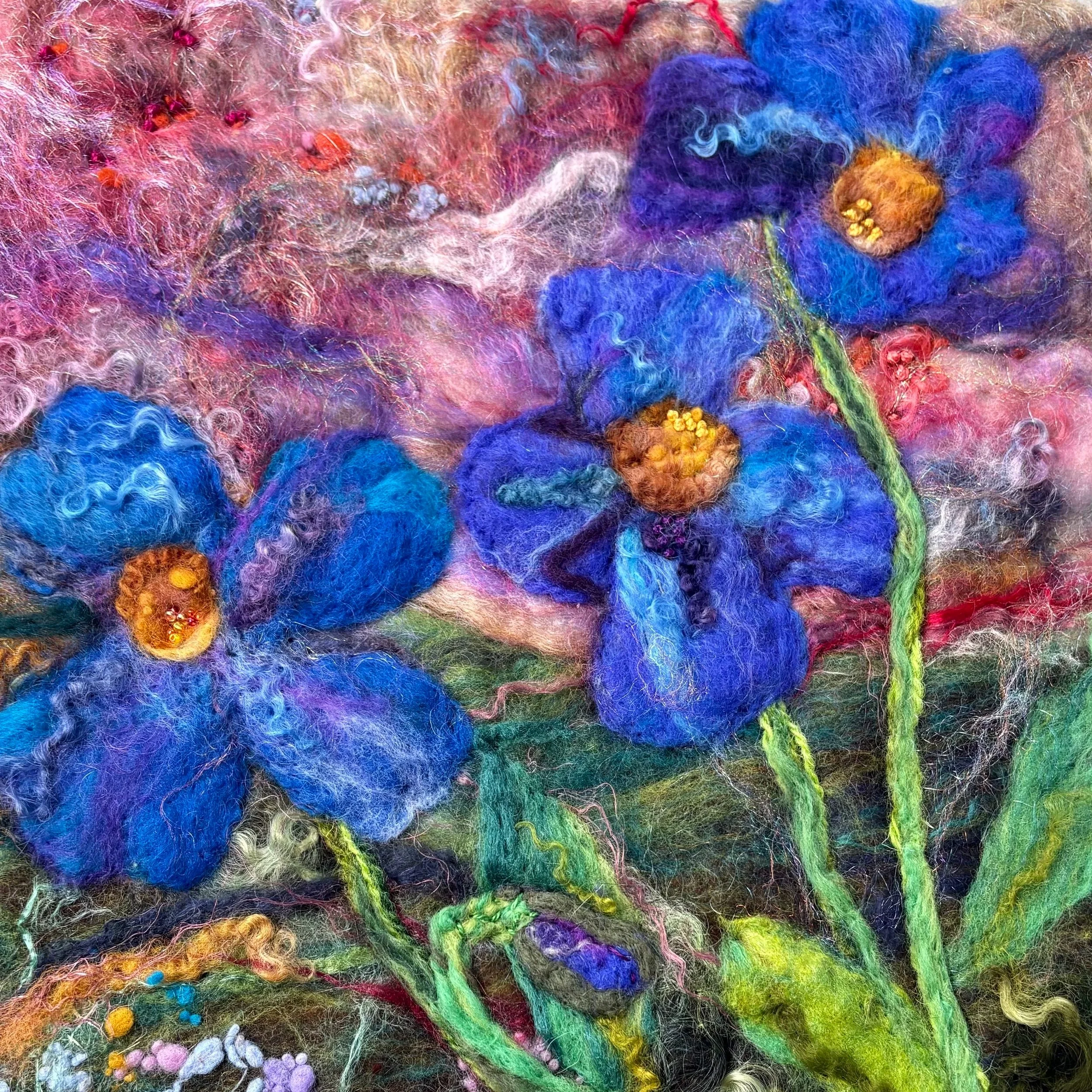 Felted Flowers: Painting with Wool