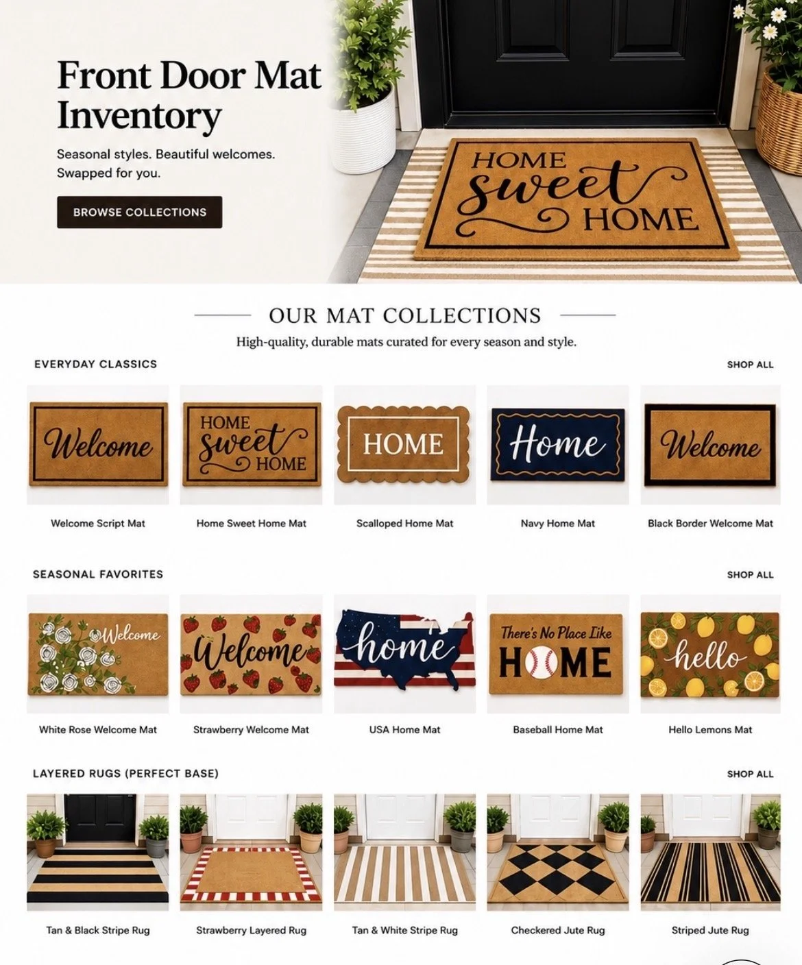 Front Door Mat Summer Collection