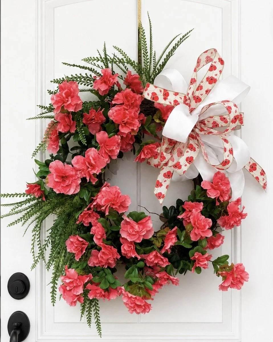 Pop of Pink Azalea Wreath