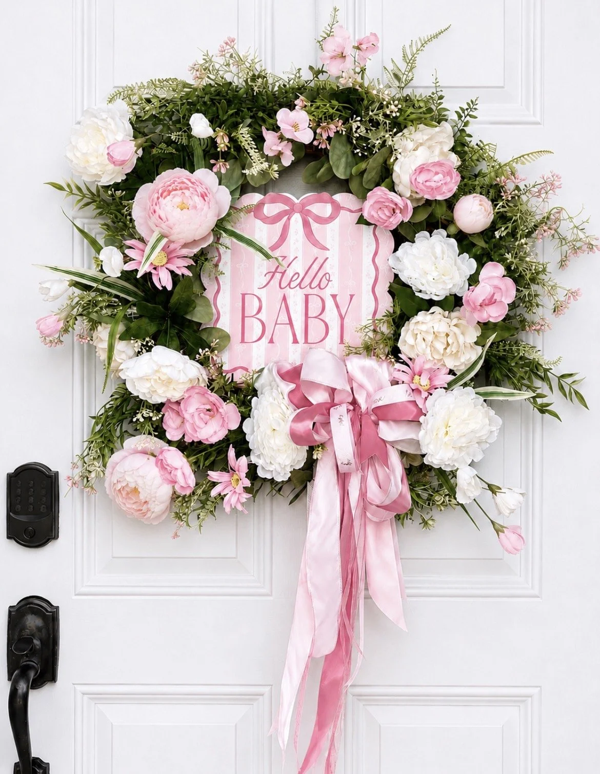Hello Baby Girl Welcome Wreath