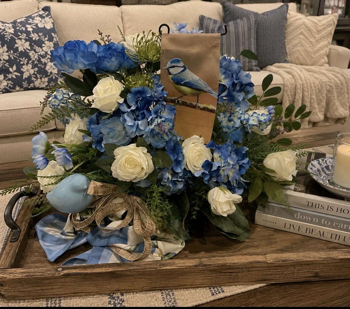 Bluebird Garden Floral Centerpiece