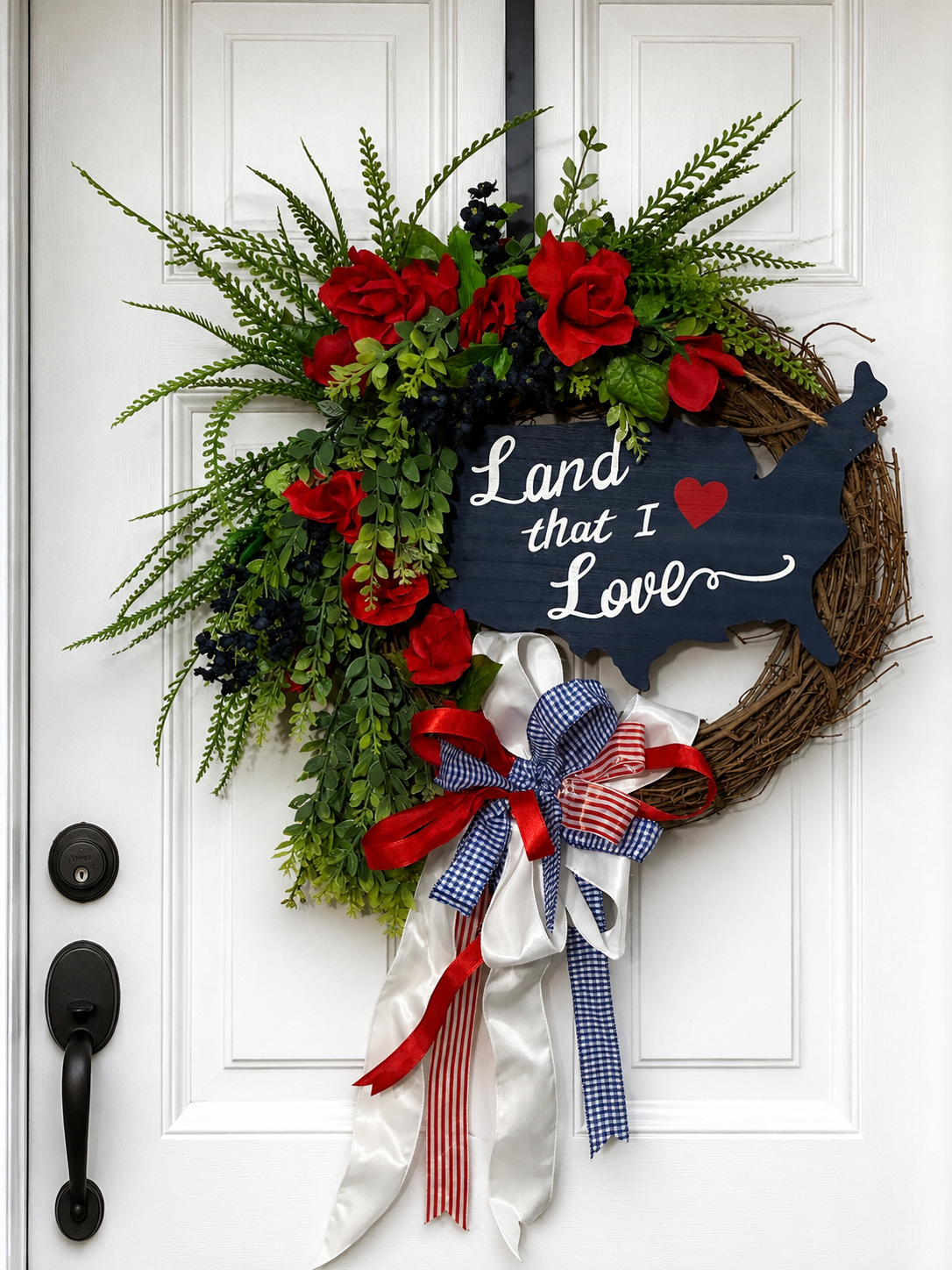 Land That I Love Patriotic Grapevine Wreath