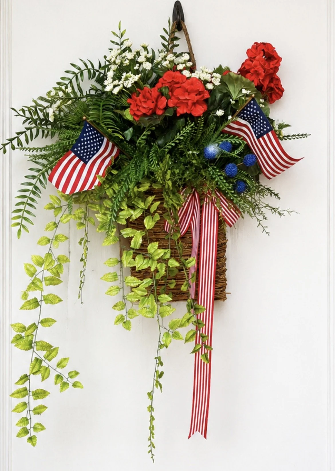 Patriotic Door Hanging Basket