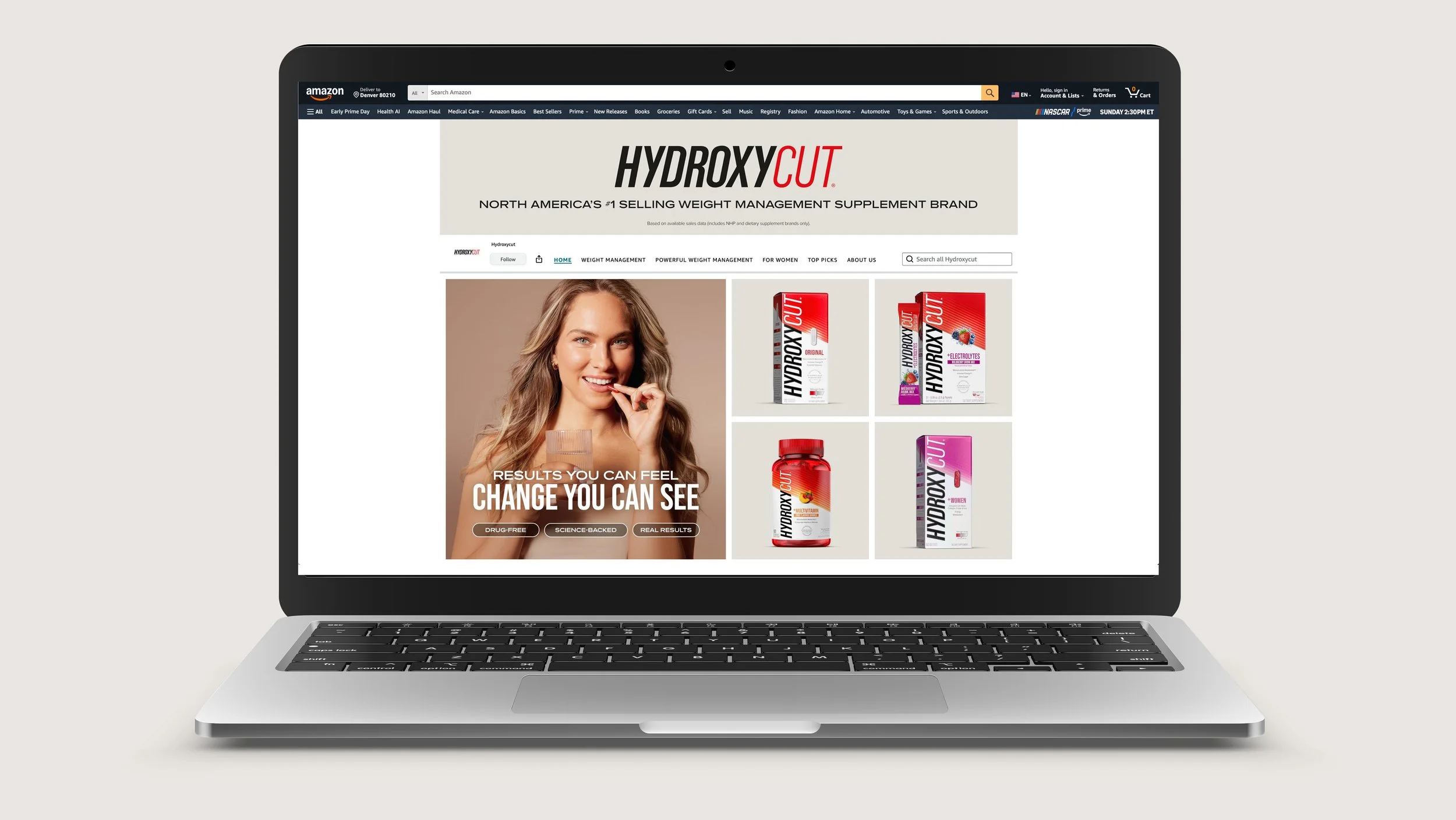 Hydroxycut Amazon Storefront Design