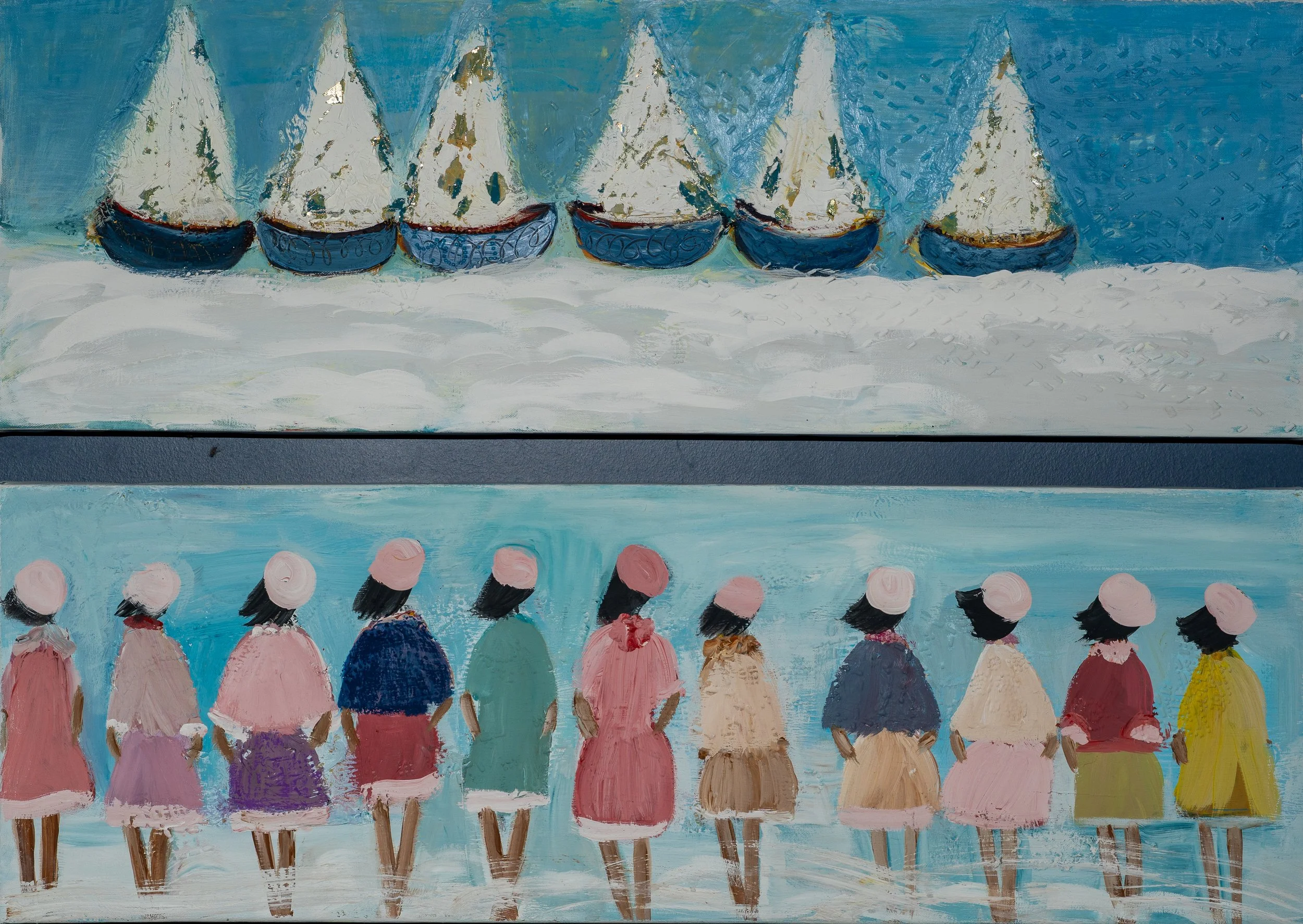 Harbor Gathering - Diptych