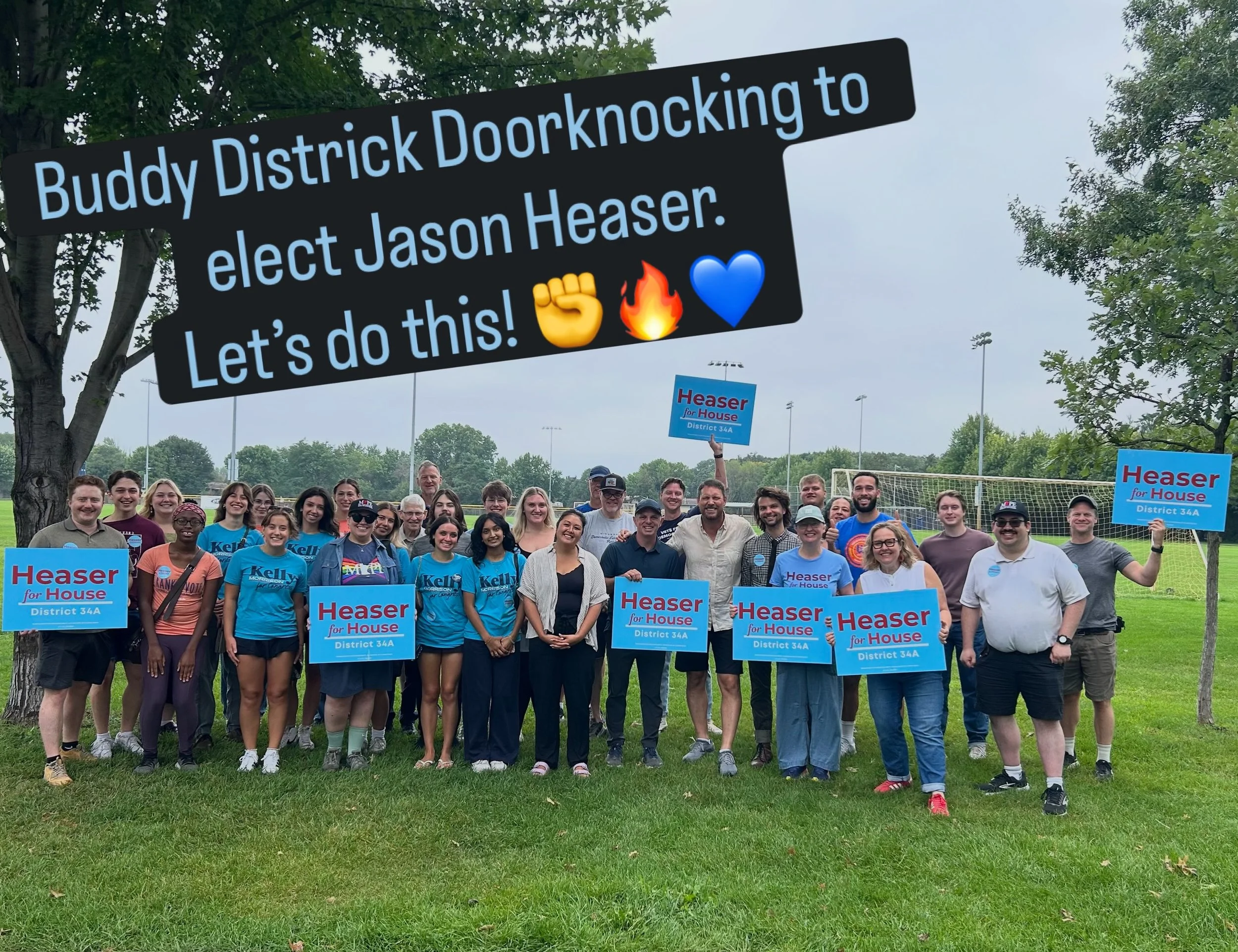 Great Buddy District doorknock with @heaserforhouse this weekend. Team work makes the dream work! Join us for our next knock to win a DFL House Majority &mdash;> https://www.emmagreenman.org/calendar/buddy-district-door-knock-2

Come for the democ