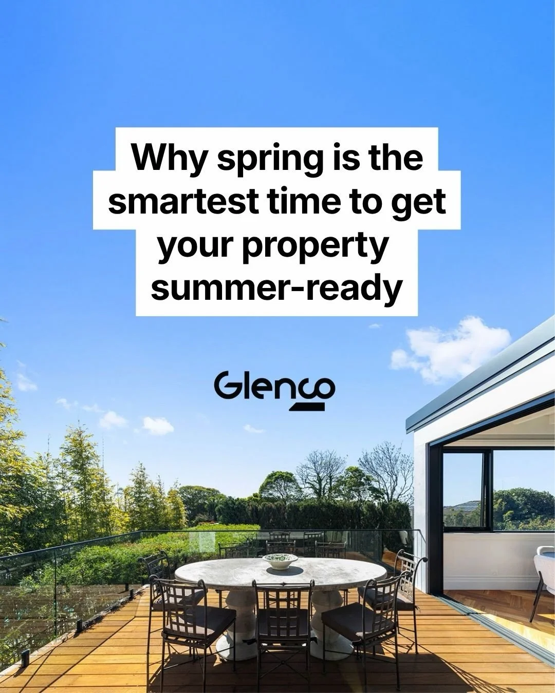 Spring is the smartest time to get on top of the jobs winter left behind. Swipe to see where to start ➡️
&nbsp;
Our Building, Electrical and Security teams can take care of it all, so you can enjoy summer without the to-do list.
&nbsp;
02 9700 9996
g
